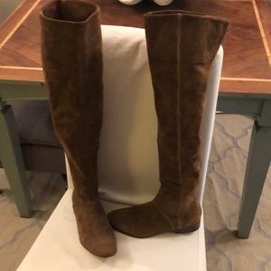 Free People over the knee brown suede boots